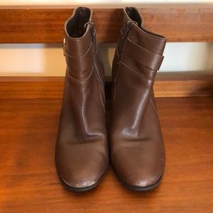 Cole Haan Signature brown ankle boots with buckle and side zip